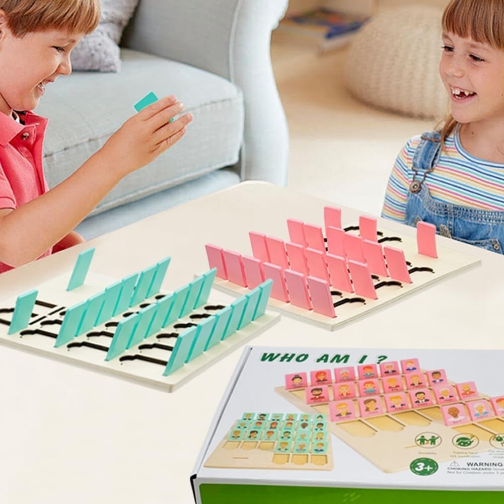 Guess Game Board Games Who Am I Wooden Board Game for Kids 3 4 5 6 7 8 Years Old