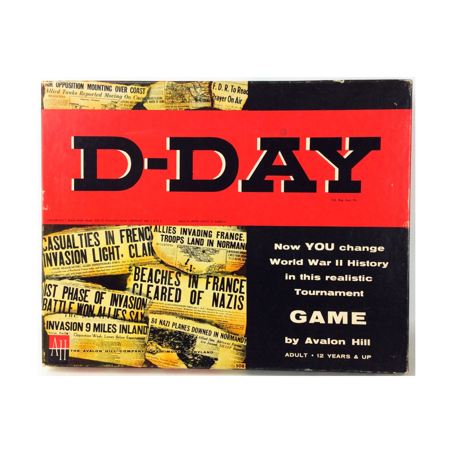 Avalon Hill WWII Land Combat D-Day (1st Ed) Box Fair/EX
