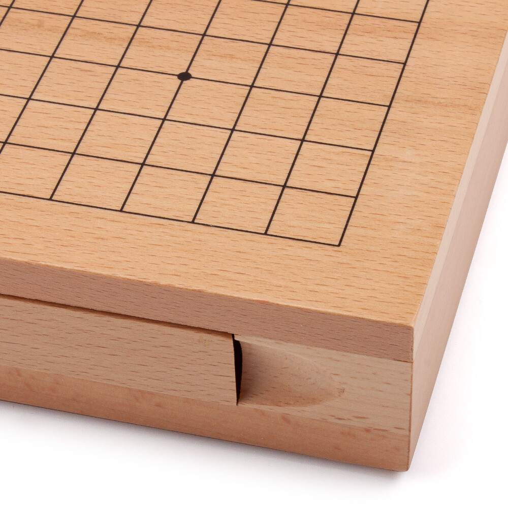 12-Inches Wooden Go Board Game Set with Drawers, Goban Game Board with Stones