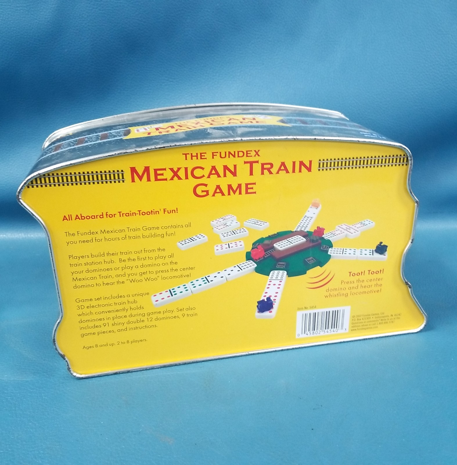 Fundex Mexican Train Game Replacements: Dominoes, Tin Case, 2 Trains, & Rules