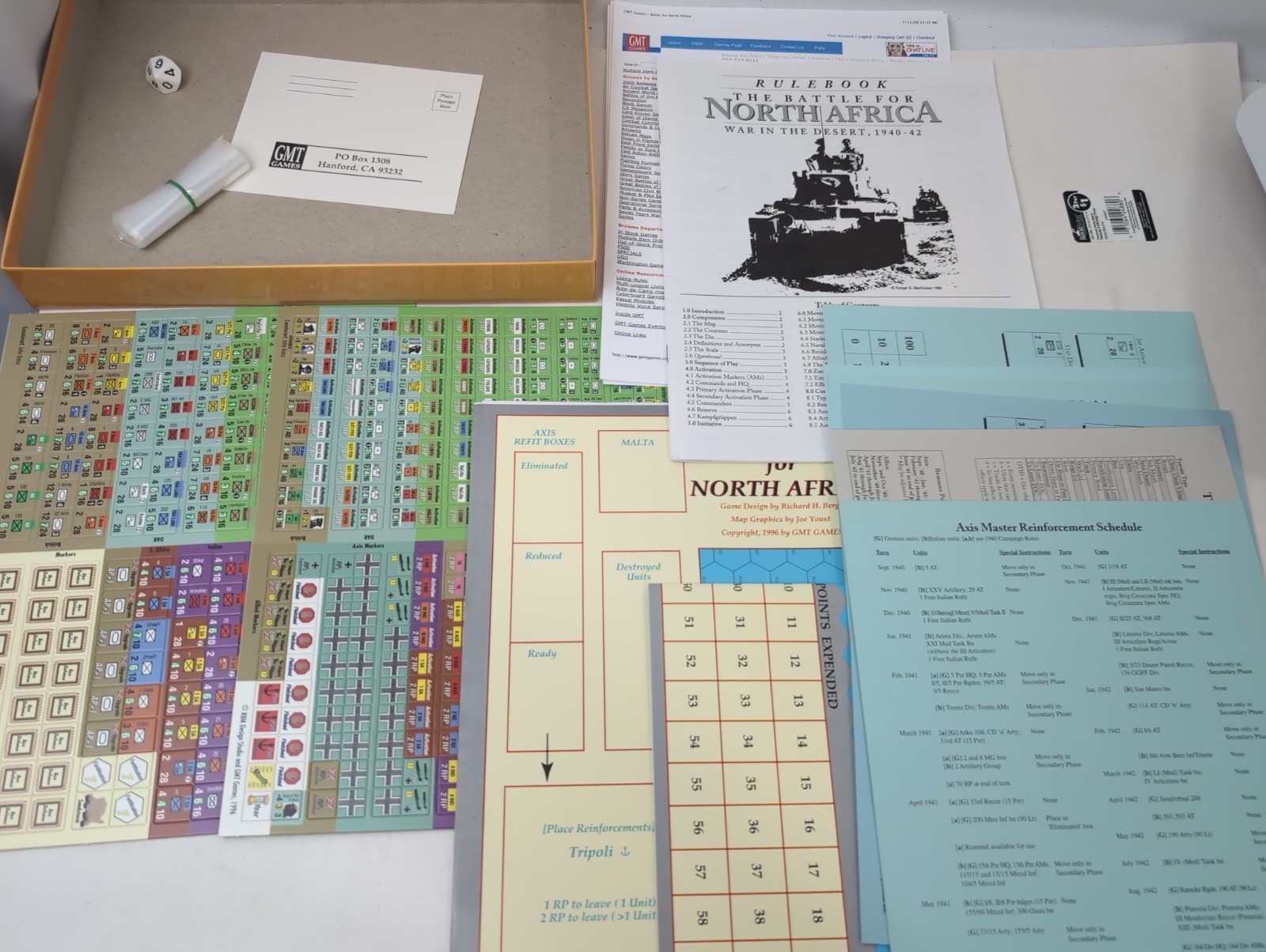 THE BATTLE FOR NORTH AFRICA War In The Desert 1940-42 #9603- GMT – NOS Unpunched