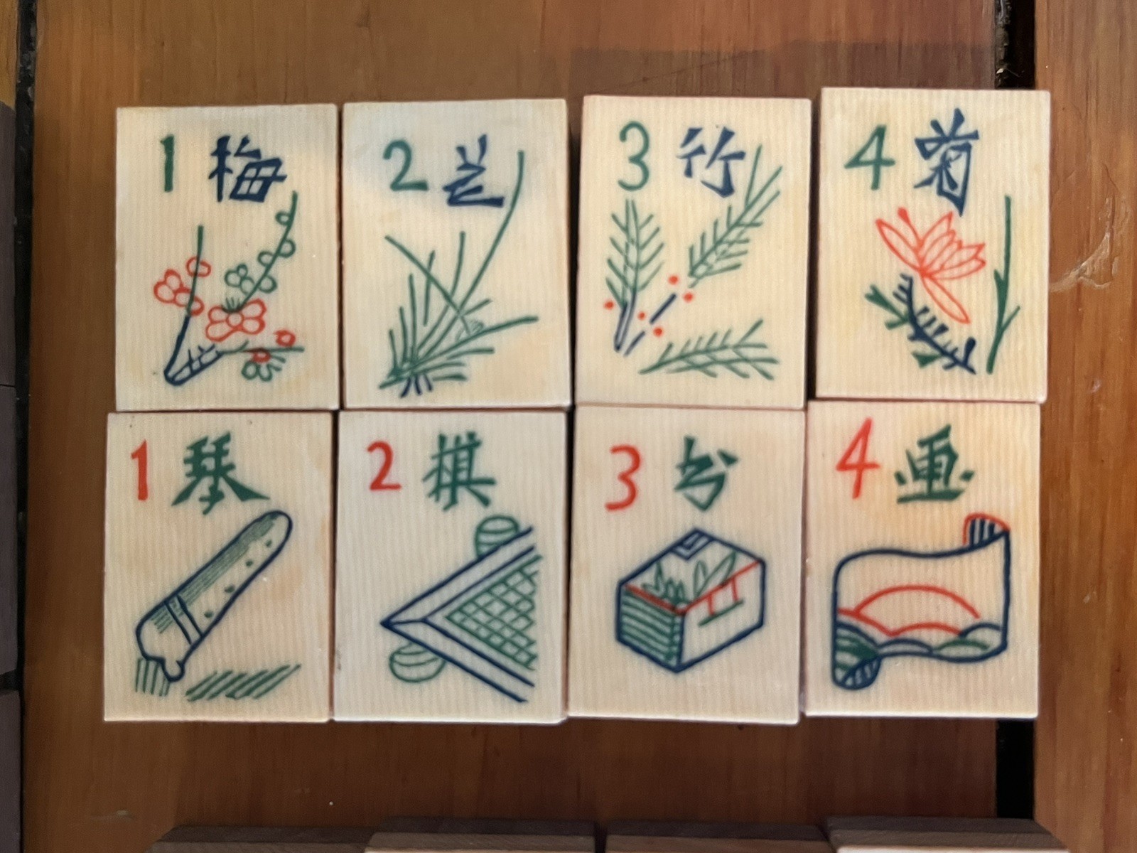 Vtg 1920s French Ivory Pyralin Mahjong Set original Box 142 tiles two-layer wood