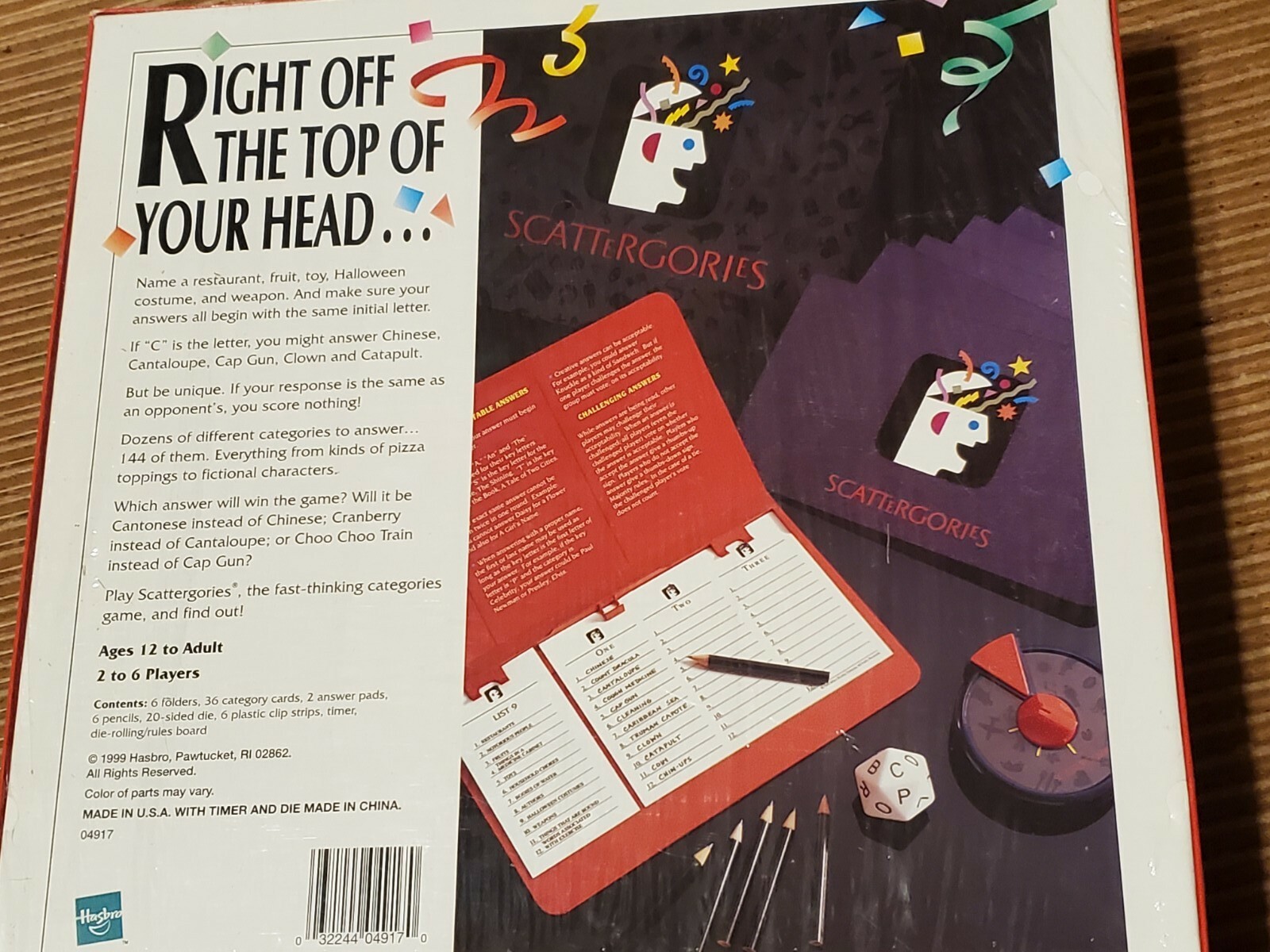 SCATTERGORIES 1999 – Factory Sealed Box – Brand New Never Opened / Never Played!