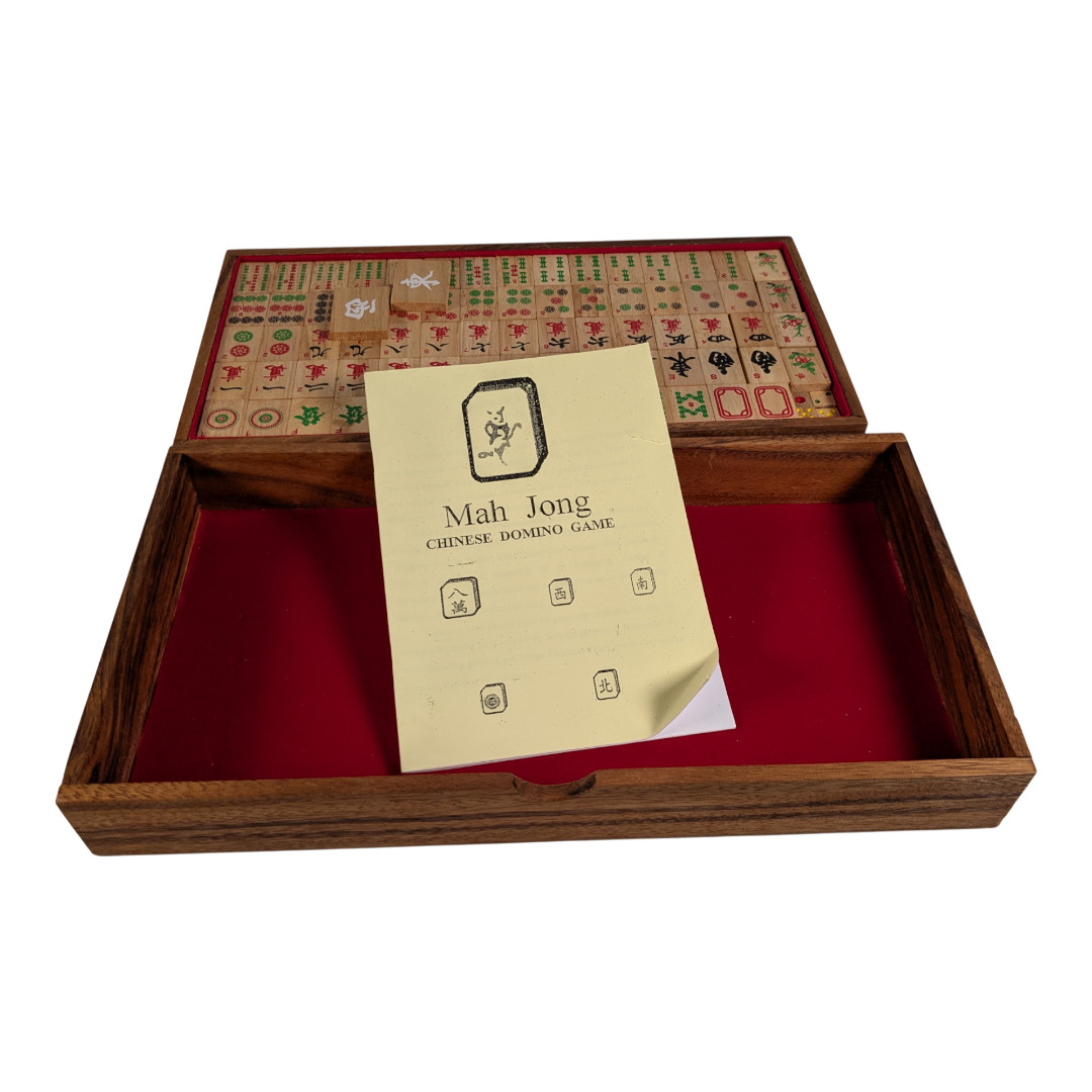 Thai Thailand Wooden Rainwood Mah Jong Set Fair Trade