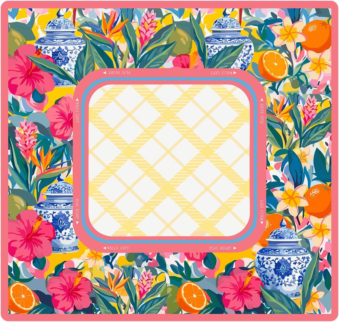 Drydiet Yellow Lemon Mahjong Mat for Table 31.5 x 31.5 Inch American Mahjong Mat