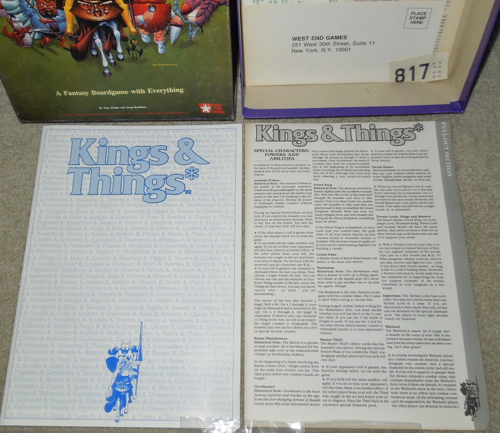 1986 West End Games/Games Workshop Kings & Things Fantasy War Game 100% Complete