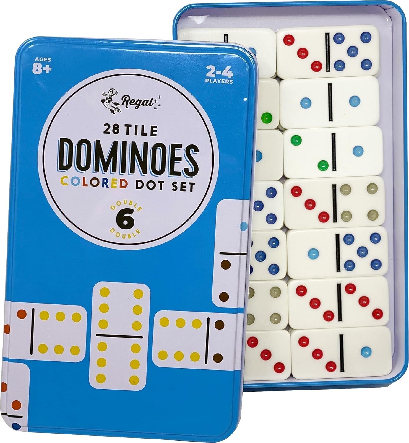 Double 6 Dominoes Set for Adults & Kids – Classic Domino Game with 28 Tiles C…