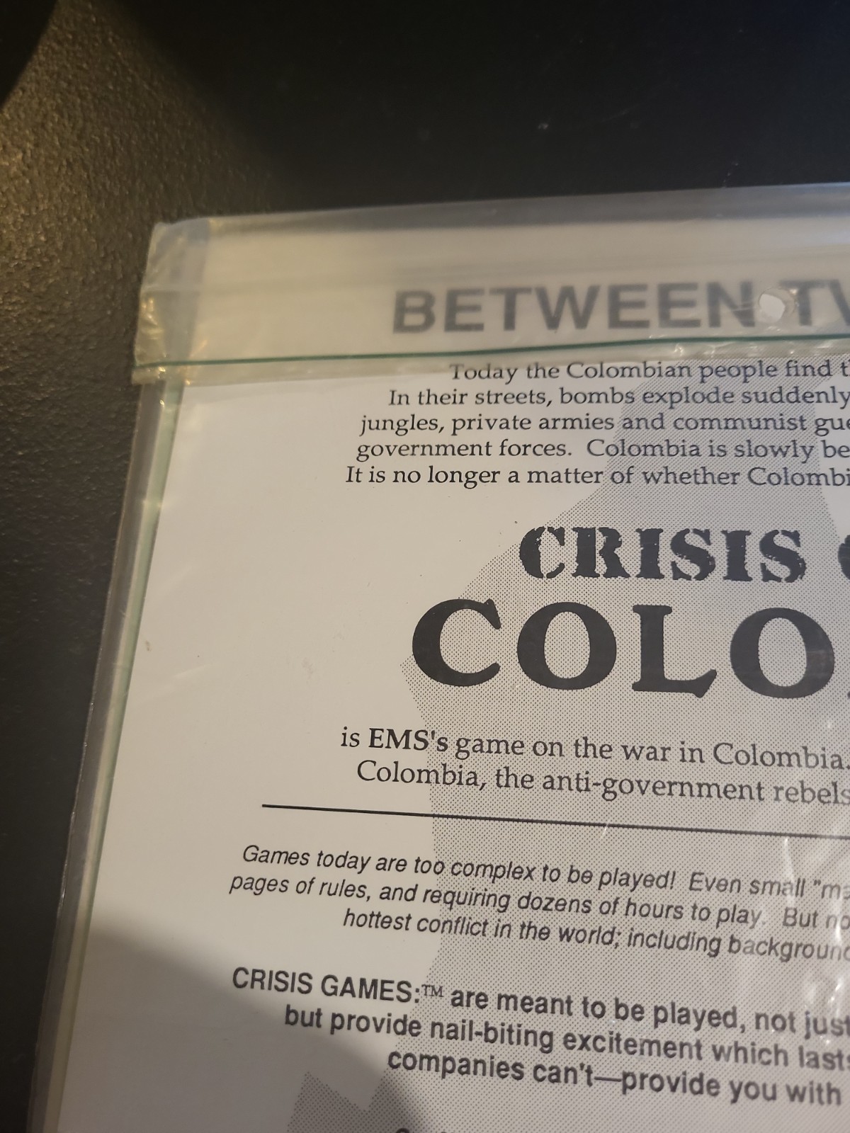 Engelmann Military Wargame Crisis Games – Colombia Bag New