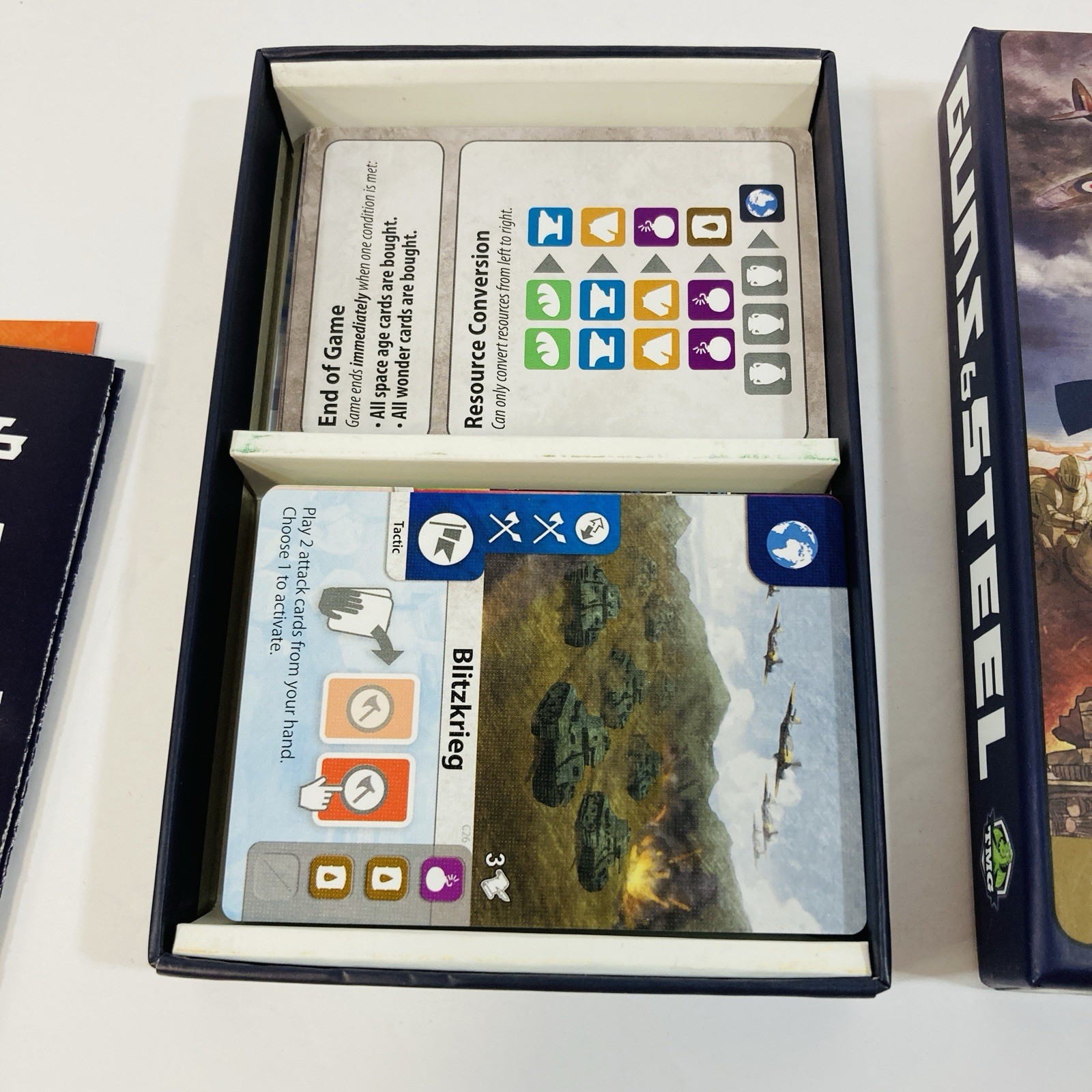 GUNS AND STEEL CARD GAME tmg board game small box strategy 2016 oop EUC COMPLETE