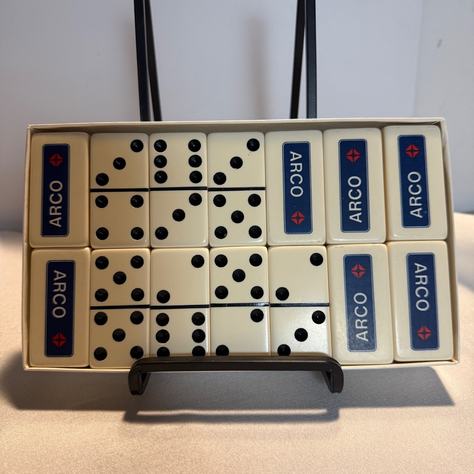 Vintage Puremco ARCO Advertising Dominoes No 1632 Tournament Large Face USA