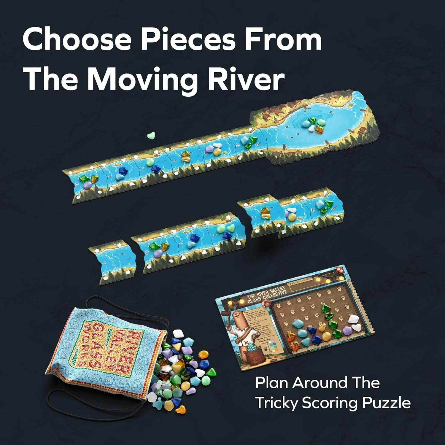 – River Valley Glassworks Deluxe Edition Board Game for Families and Adults – Co