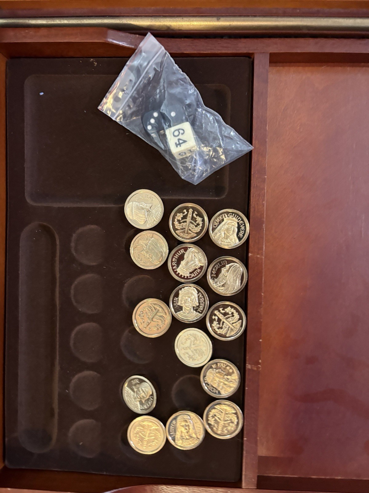 Vintage Franklin Mint Excalibur Backgammon Set 1986 Limited Edition All 30 Coins