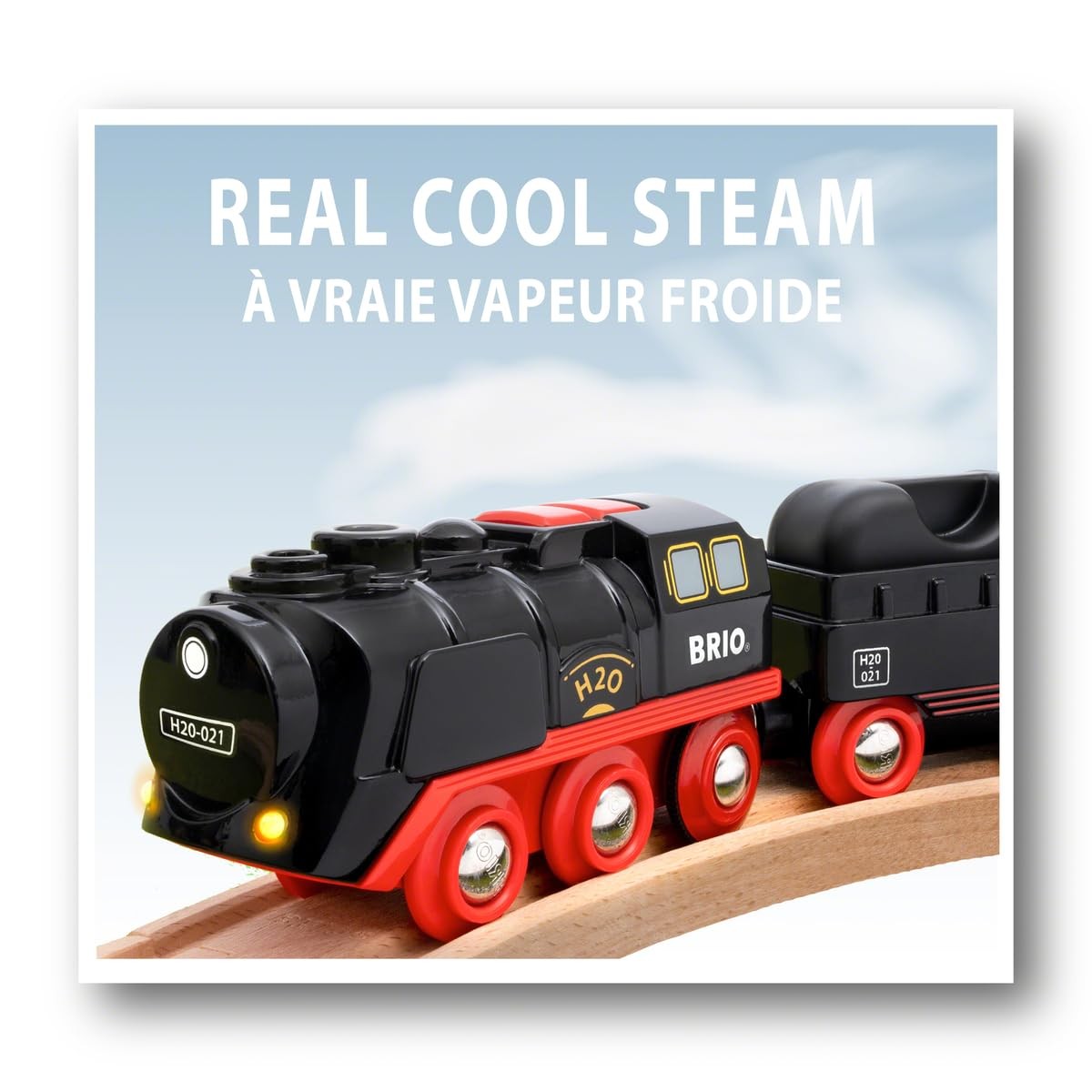 Battery Operated Steaming Train 3 Piece Motorized Engine Lights BRIO World Track