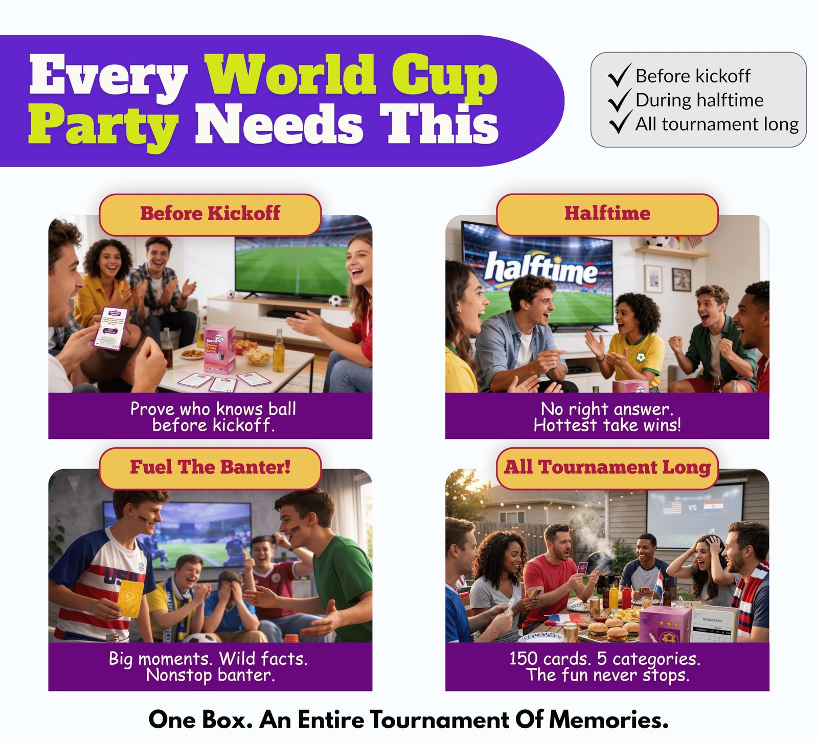 2026 World Cup Soccer Trivia Card Game, Nations & Icons – 150 Quiz Questions,…