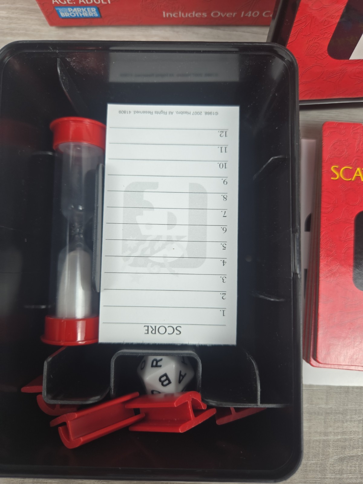 The Game of Scattergories To Go! Parker Brothers
