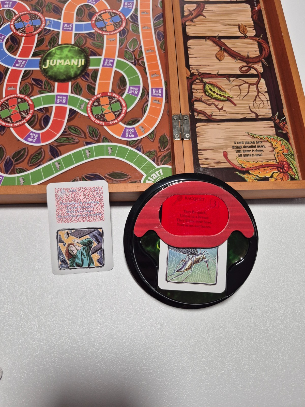 Jumanji The Game Real Wooden Box Edition Cardinal Spin Master 100% Complete 2018