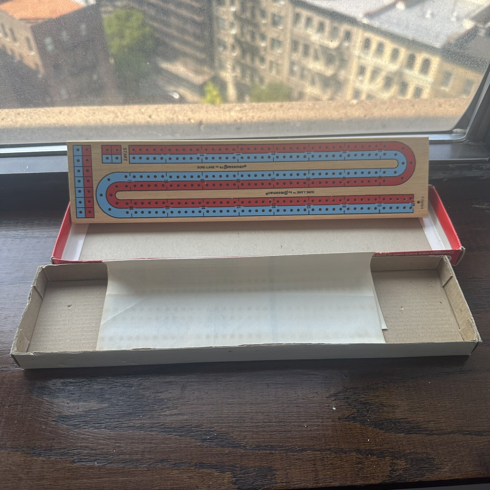 Vintage Cribbage Board Sure-Lane Continuous Track #1010 Solid Hardwood READ