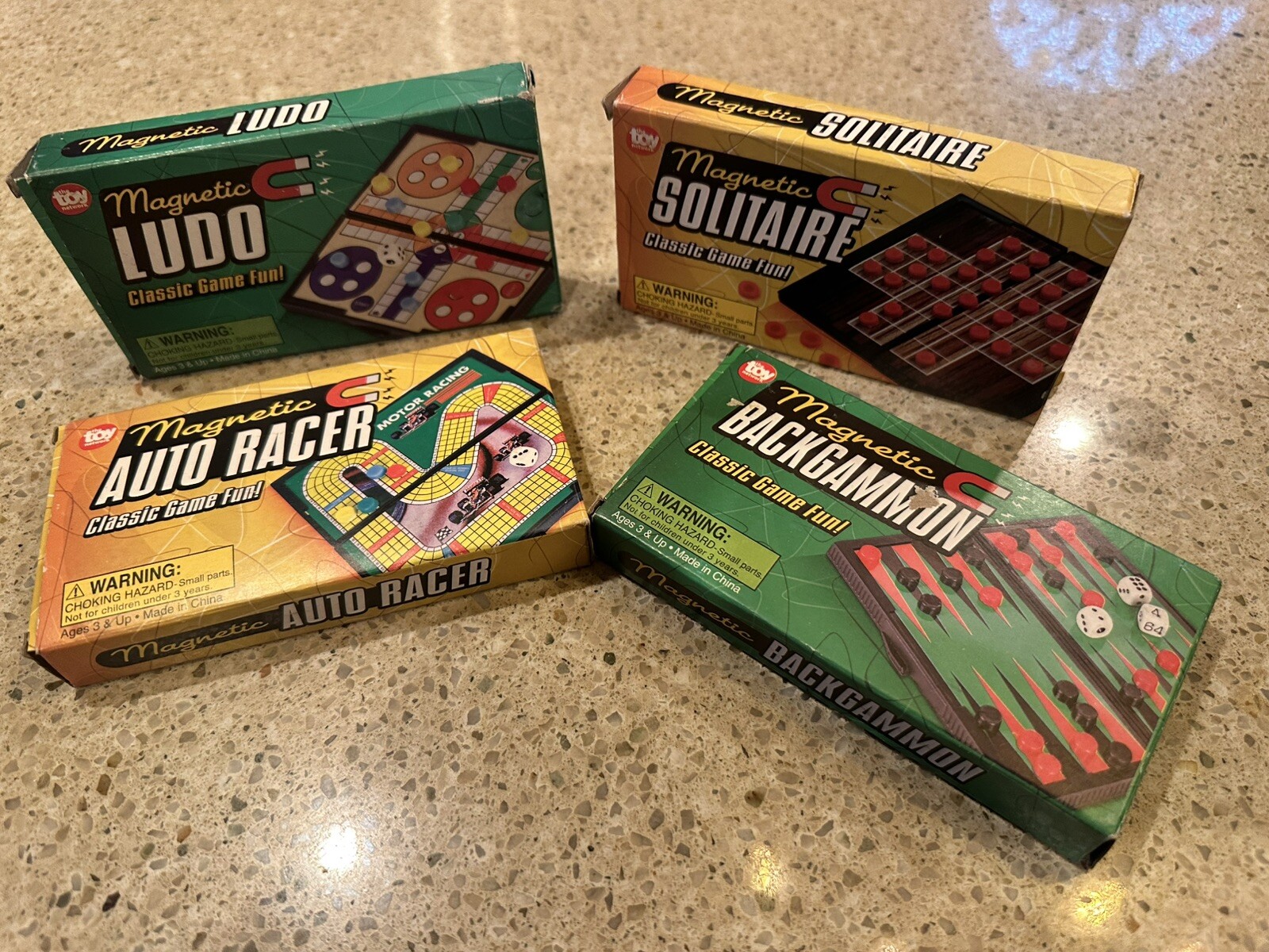 The Toy Network Magnetic Mini Games Travel Games/Backgammon/Racer/Ludo/Solitaire