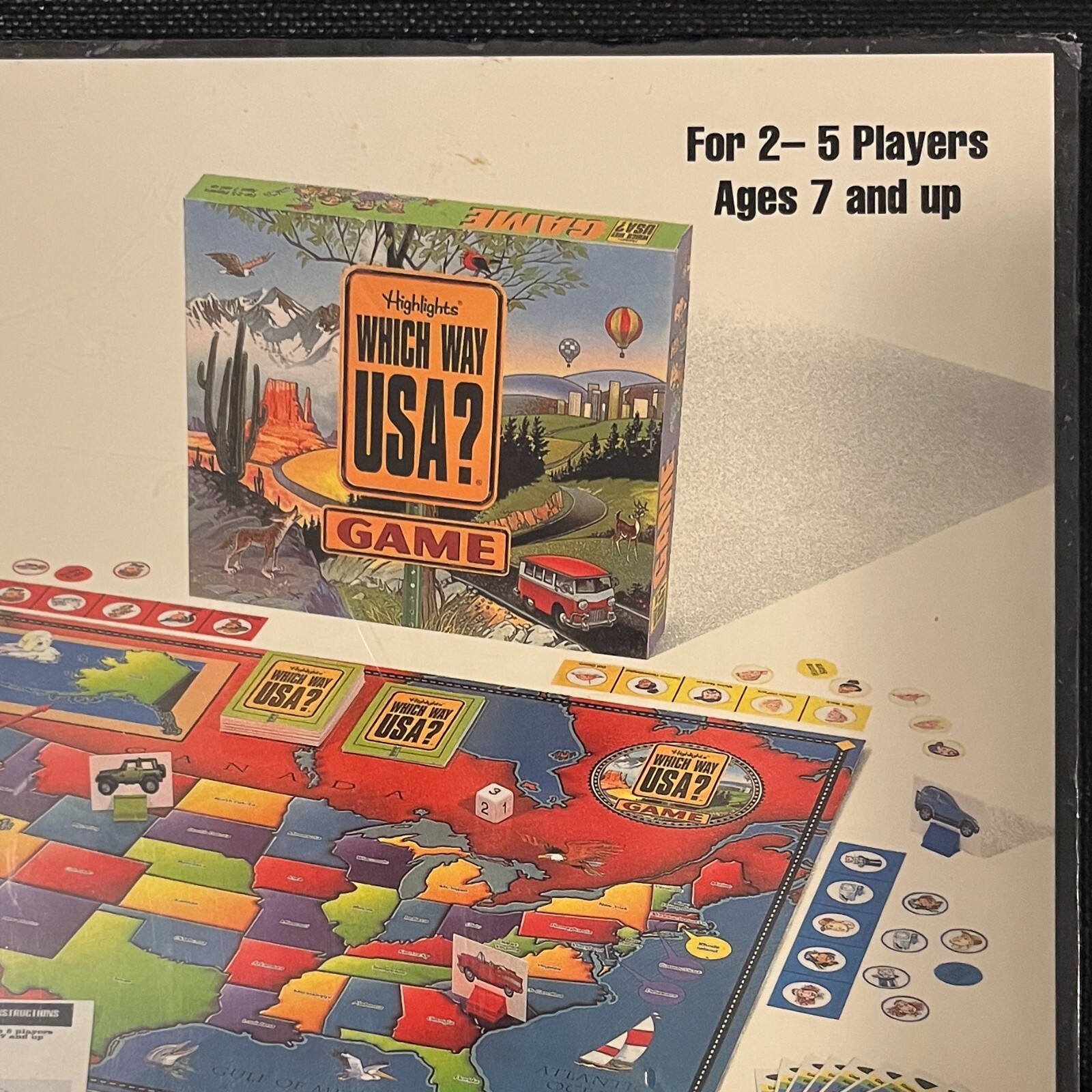 Highlights Which Way USA Board Game Geography Trivia Brand New