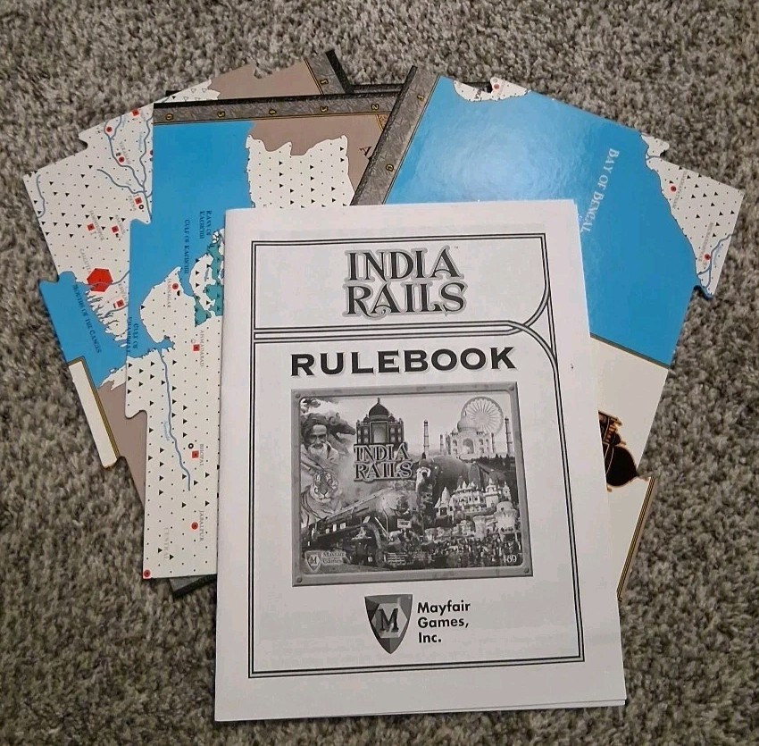 India Rails Board Game Mayfair Games #489 2nd Edition Complete