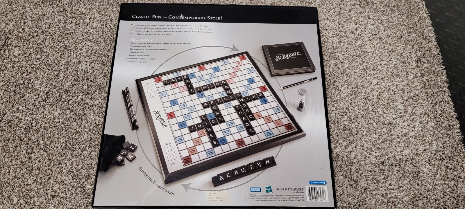 Scrabble Crossword Game Onyx Edition Complete