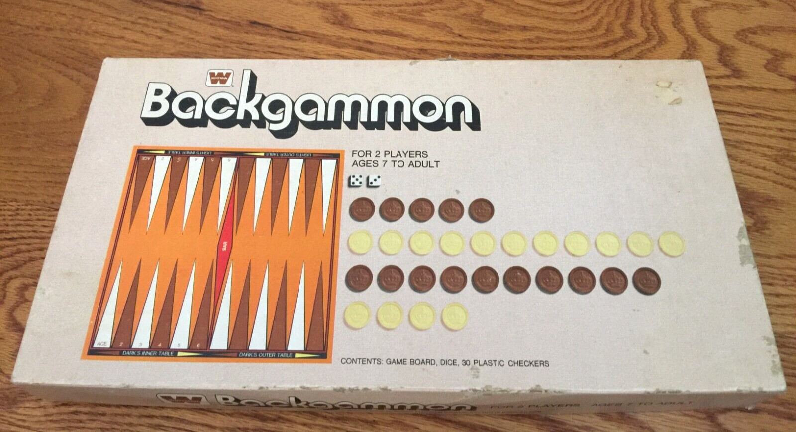 VINTAGE 1973 WESTERN PUBLISHING WHITMAN BACKGAMMON GAME 4832 COMPLETE MADE USA