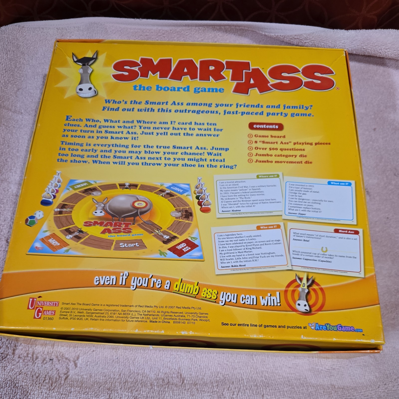 2007 Smart Ass The Board Game, The Ultimate Trivia Game by University Games