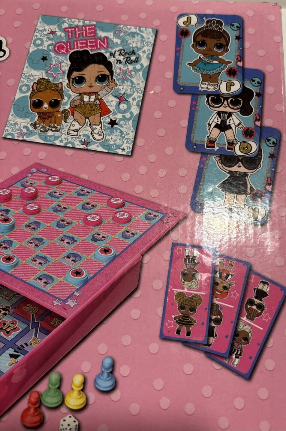LOL Surprise 6 IN 1 GAME HOUSE Ages 5+ Checkers Dominoes & More Pink Sealed New