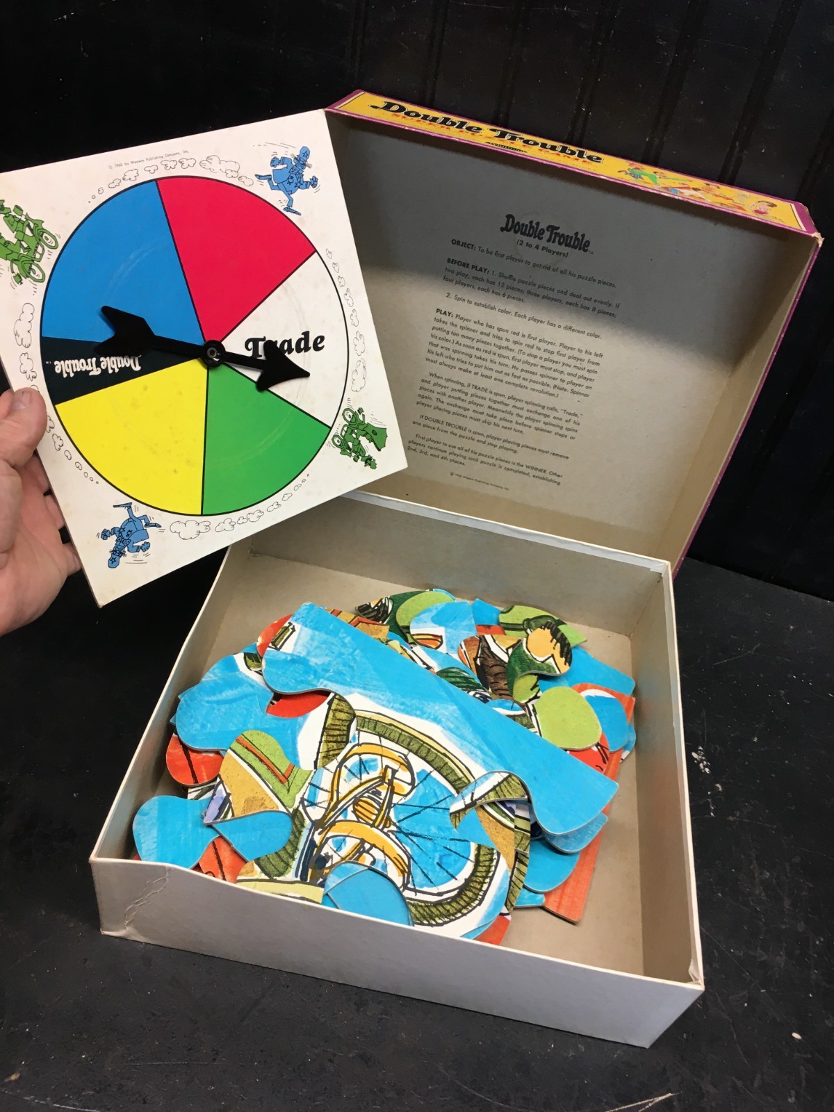 Vintage Double Trouble Floor Puzzle Game 1968 Whitman Games