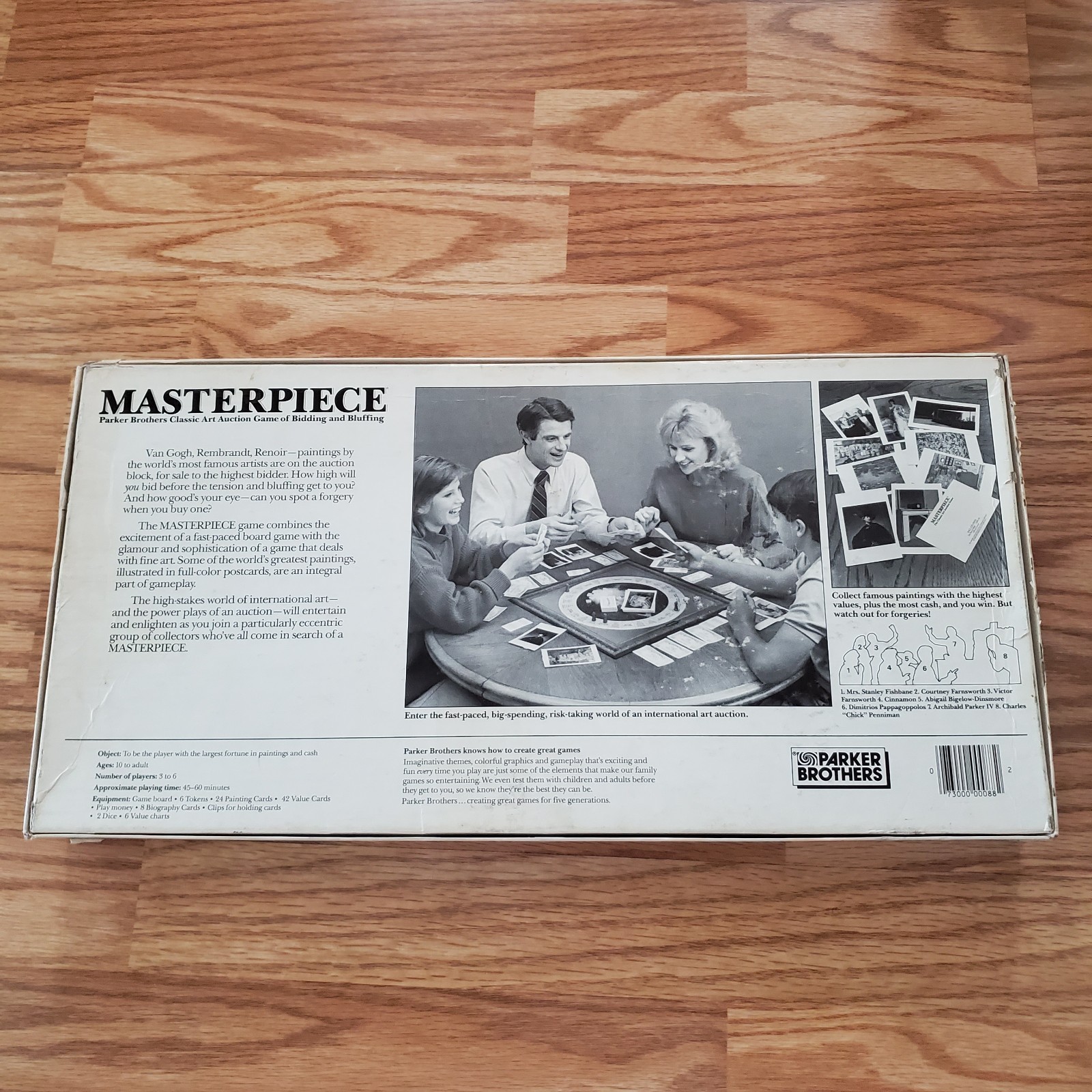 Vintage 1987 Masterpiece The Art Auction Board Game Parker Bros. 100% Complete