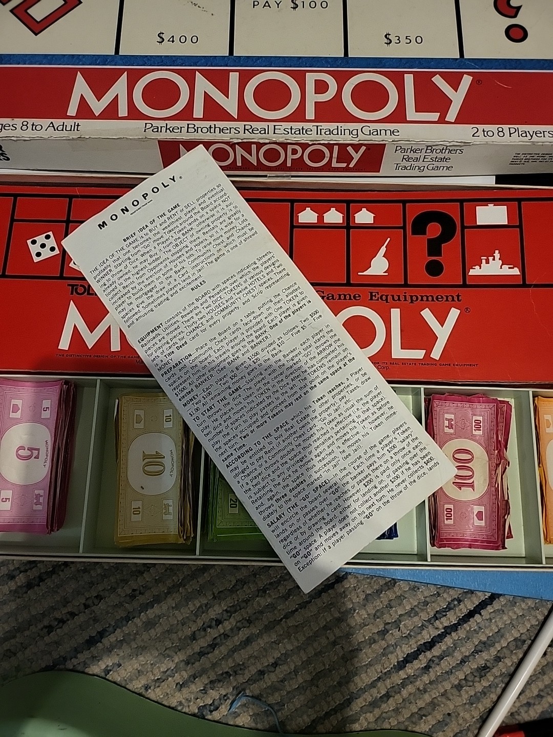 Vintage 1992 Monopoly Board Game Parker Brothers New Zealand Complete
