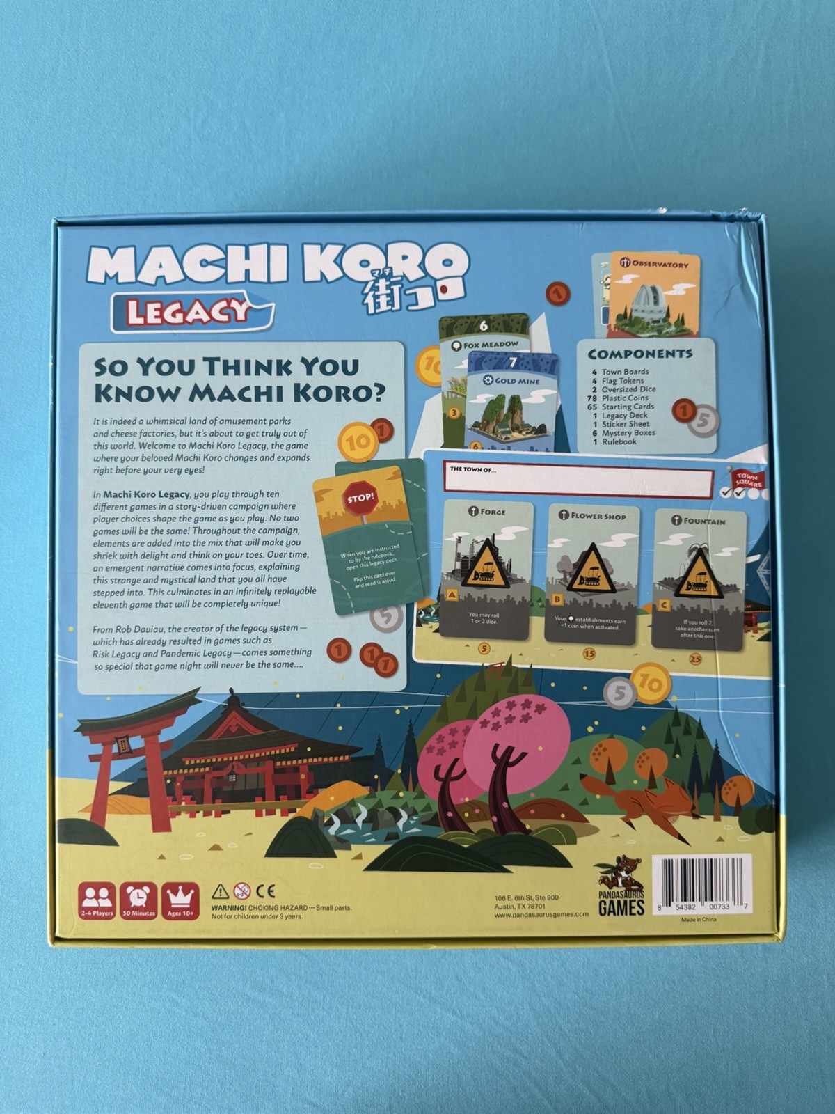 Machi Koro Legacy Board Game, Missing 2 Reference Cards Has 211 Cards Box Damage