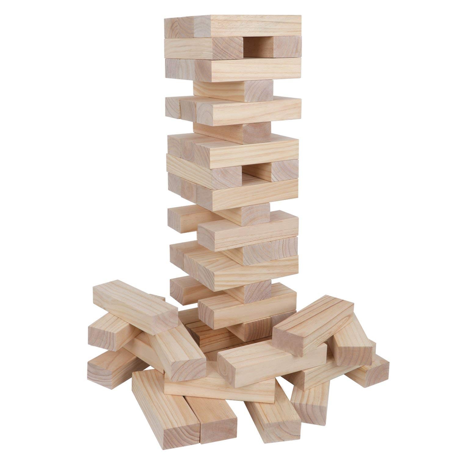 Outdoor Game Giant Tumble Tower (Stacks to 4+ Feet), Jumbo Tumbling Timber, 5…