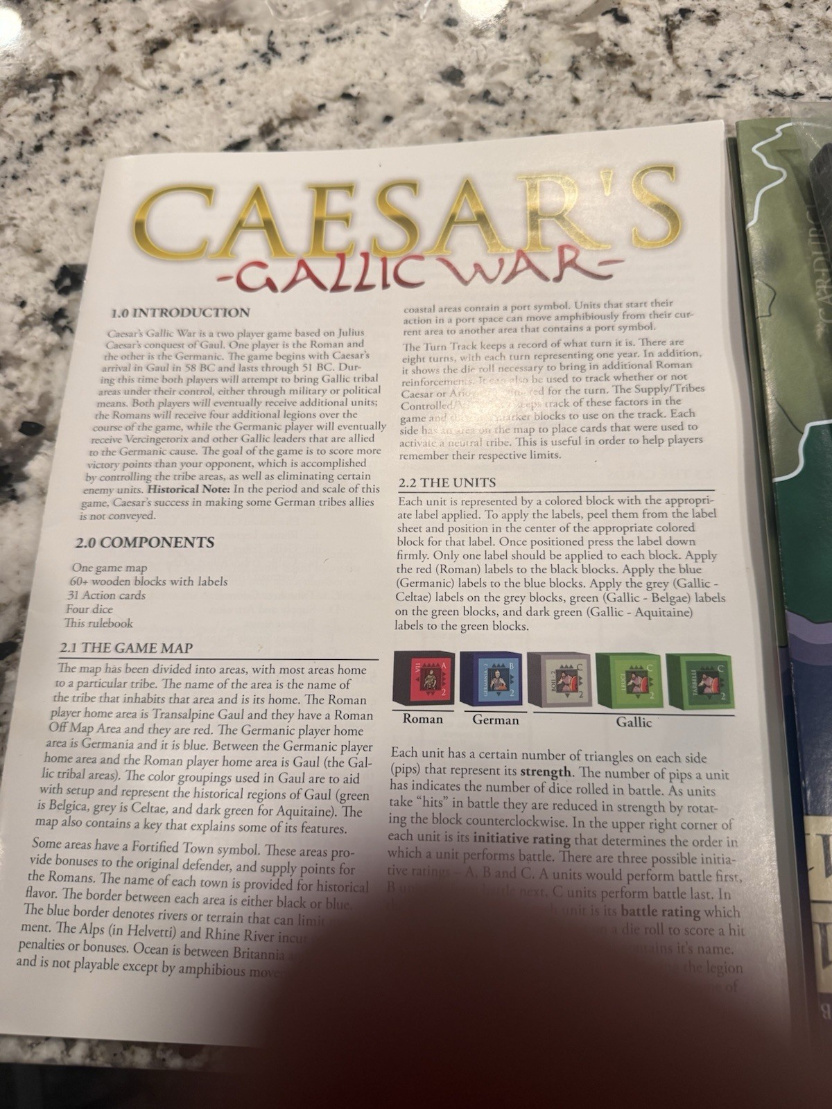 Caesar’s Callic War Board Game Worthington Games “punched “