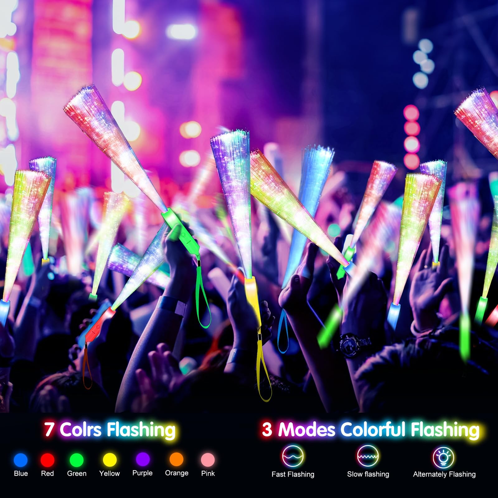 Glow Fiber Optic Sticks 200PCS LED Light Wands Party Supplies SHQDD Dark Favors