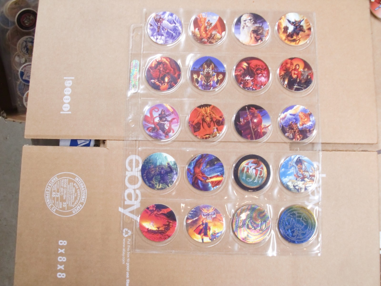 POGS/MILKCAPS DUNGEONS & DRAGONS COMPLETE SET OF (30) +2 SHEETED BY TSR IN 1994