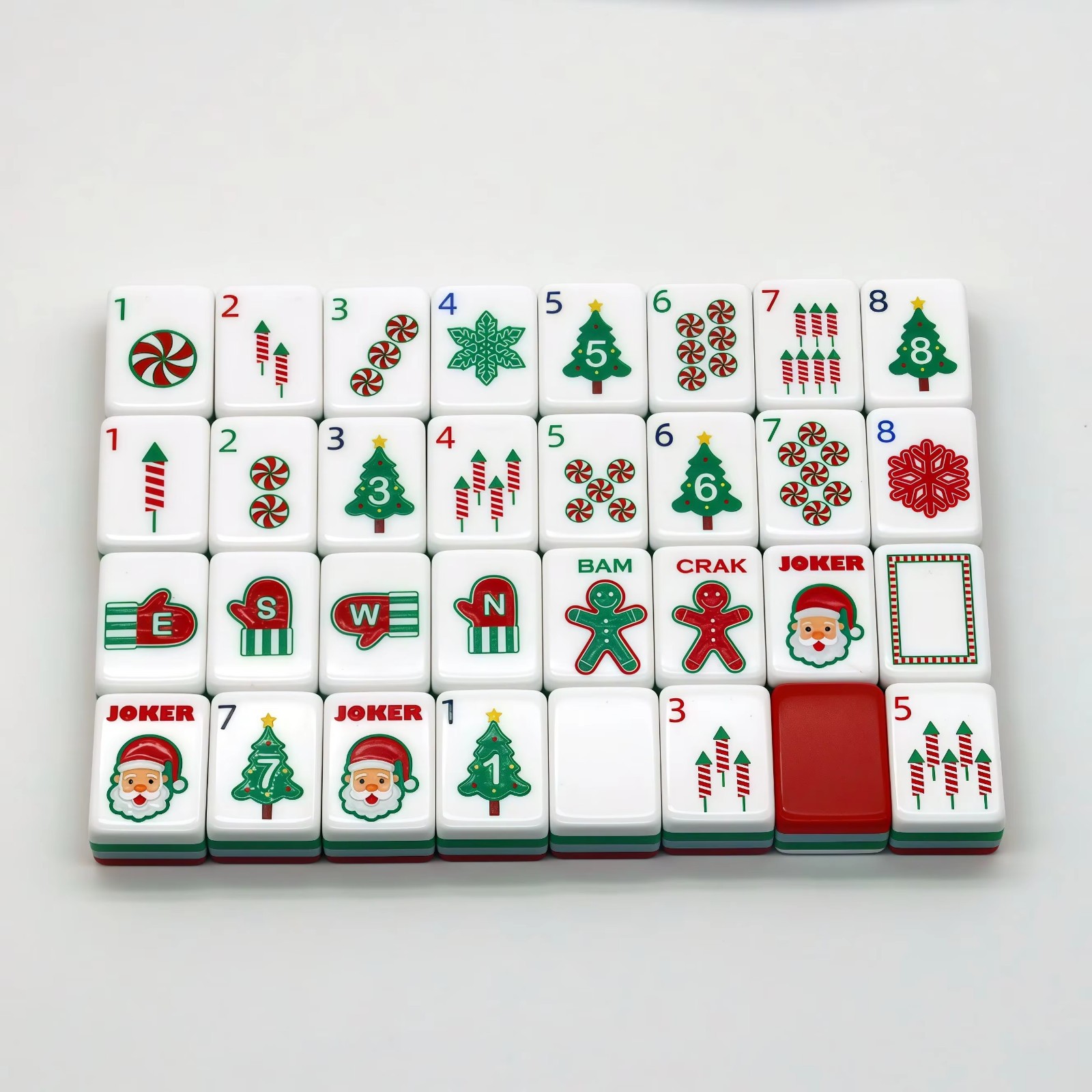 160 Christmas-themed American Mahjong set 4-layer acrylic American Mahjong tiles