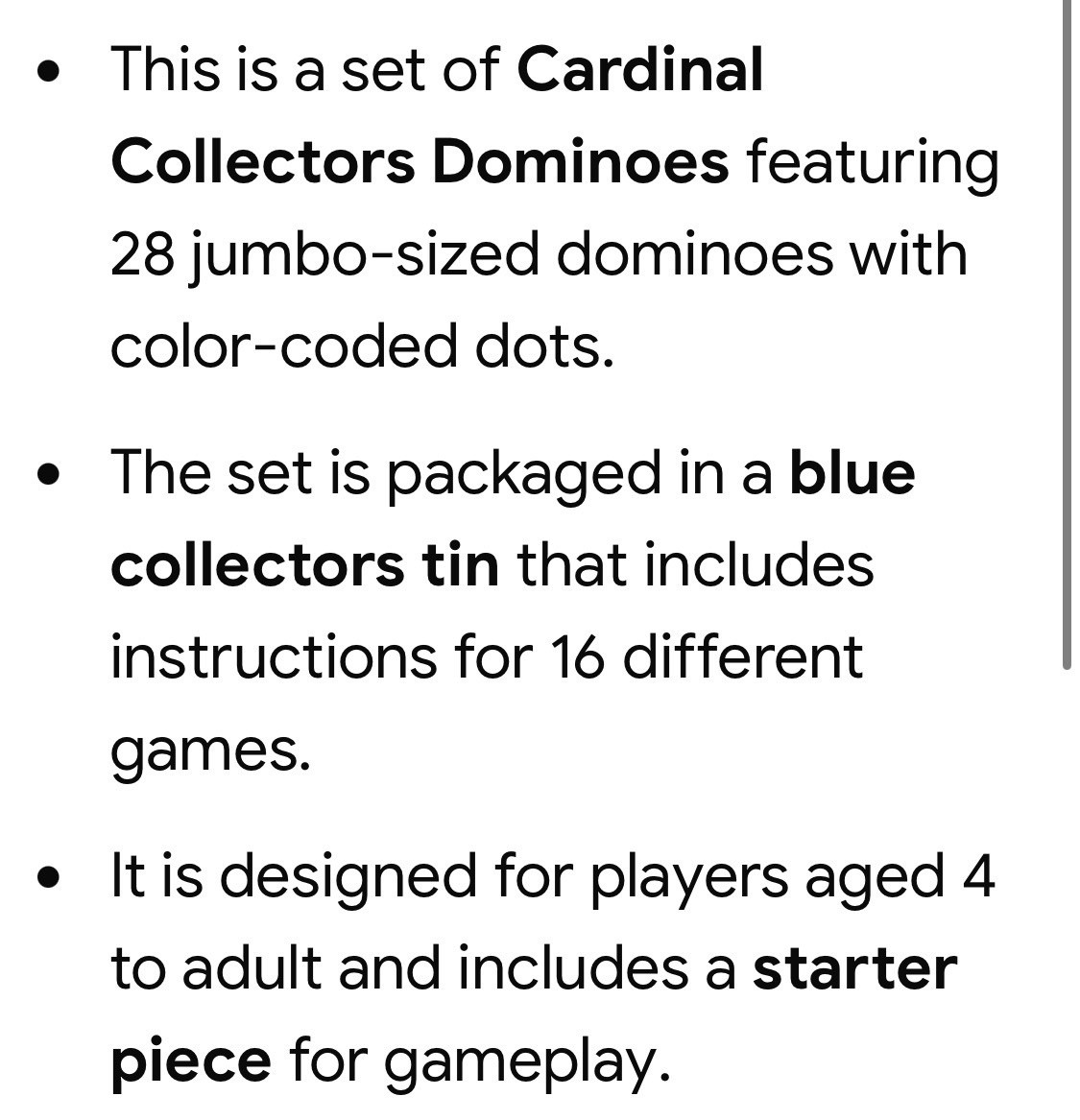 Collectors Dominoes, Double Six, Jumbo Color Dot, Age 4+, 16 Games-Starter Piece