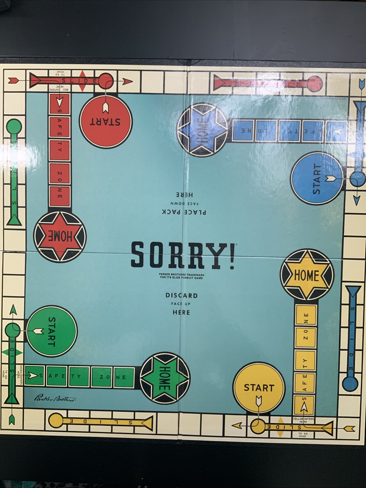 THE GREAT GAME SORRY PARKER BROTHERS TRADEMARK FOR ITS SLIDE PURSUIT GAME