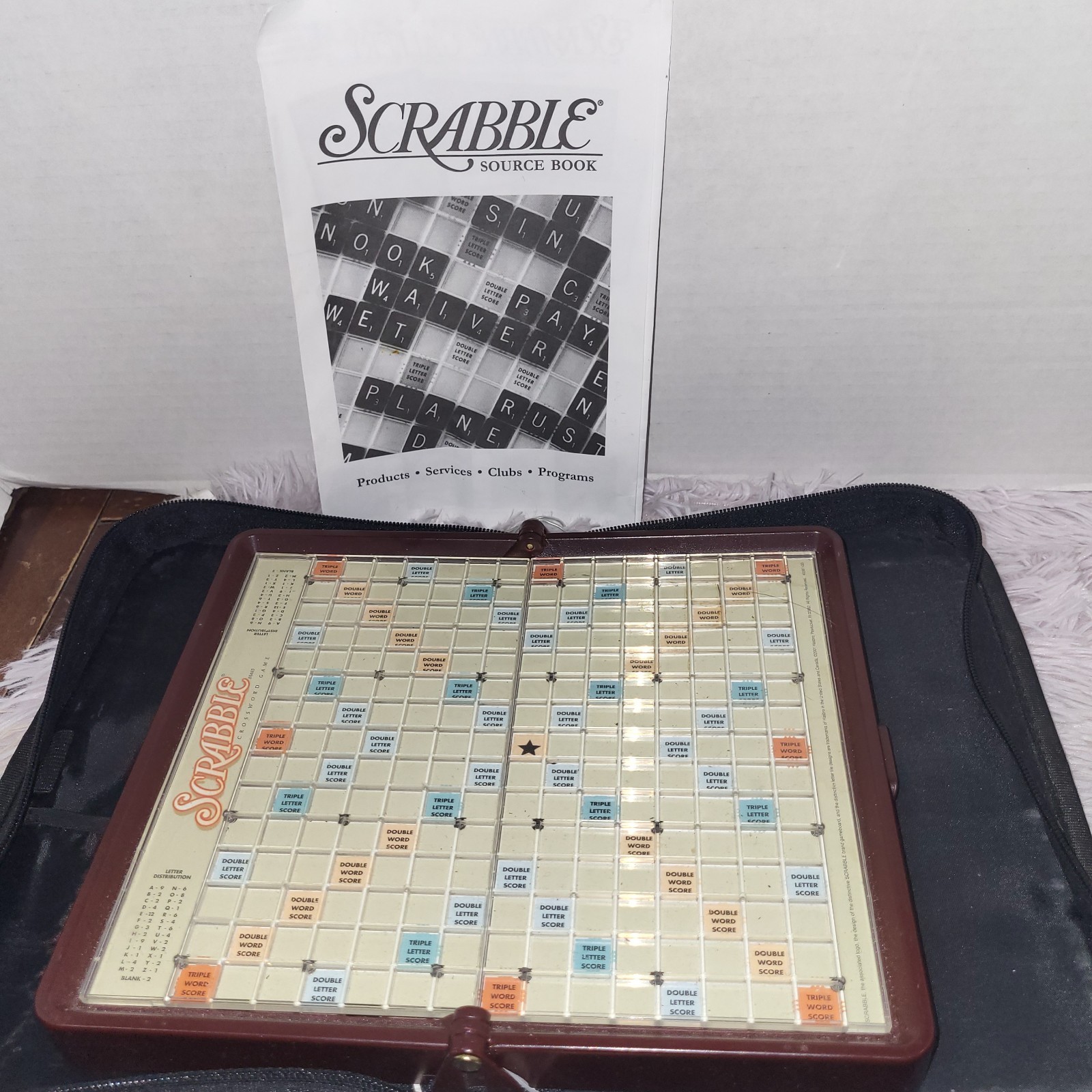 Scrabble Crossword Game Travel Folio Edition Zipped Case 2001 Complete Hasbro