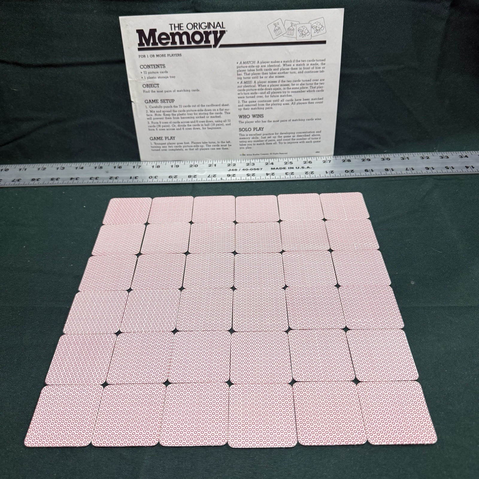 1989 Milton Bradley The Original Memory Game Vintage Ravensburger Complete