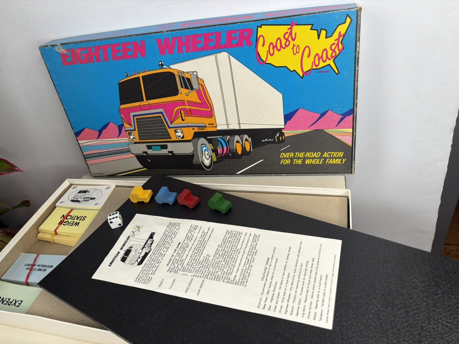 Vintage 18 Wheeler Coast to Coast Board Game 1986 DMP Eighteen 1978 Big Rig