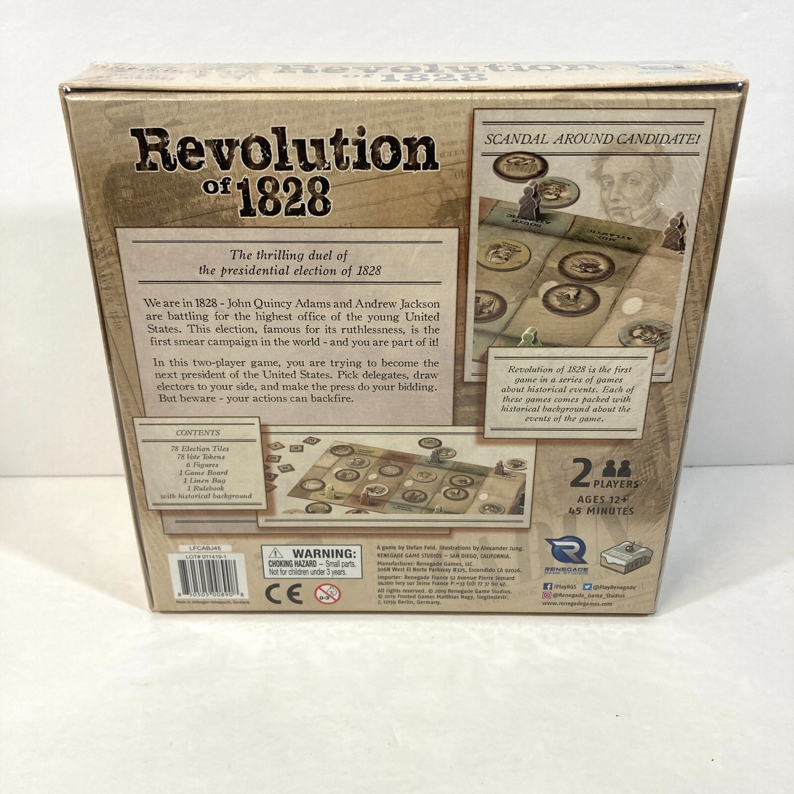 New REVOLUTION OF 1828 BOARD GAME for 2 players Stefan Feld American History NIS