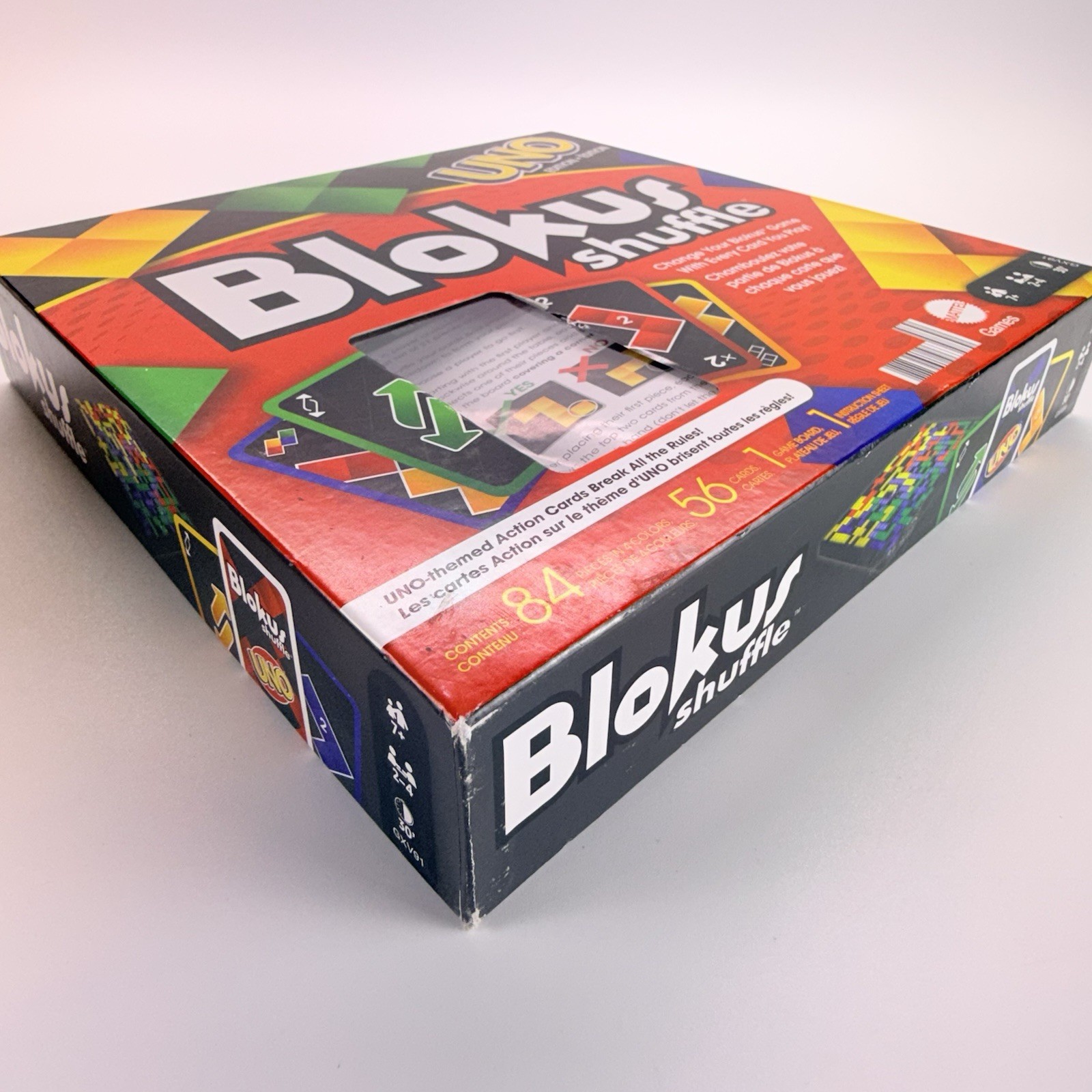 Blokus Shuffle Uno Edition COMPLETE Mattel 2021 Classic Strategy Action Cards