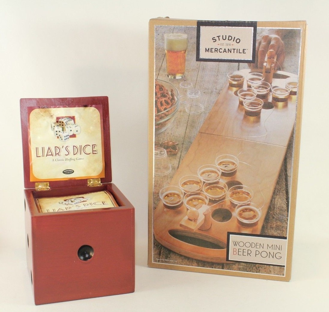 Liar’s Dice Game and Mini Beer Pong Game Two Games!