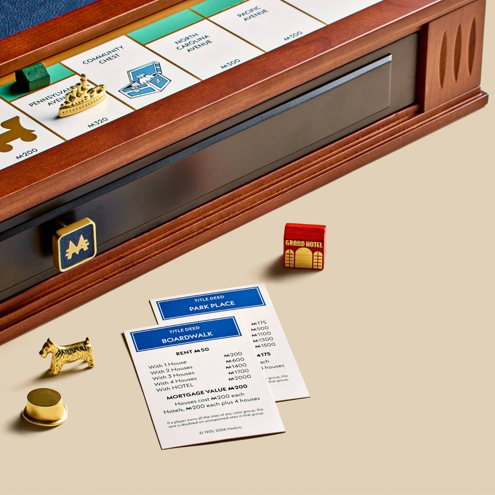 Monopoly Legacy Edition with Deluxe Luxury Wood Cabinet by WS Game Company New