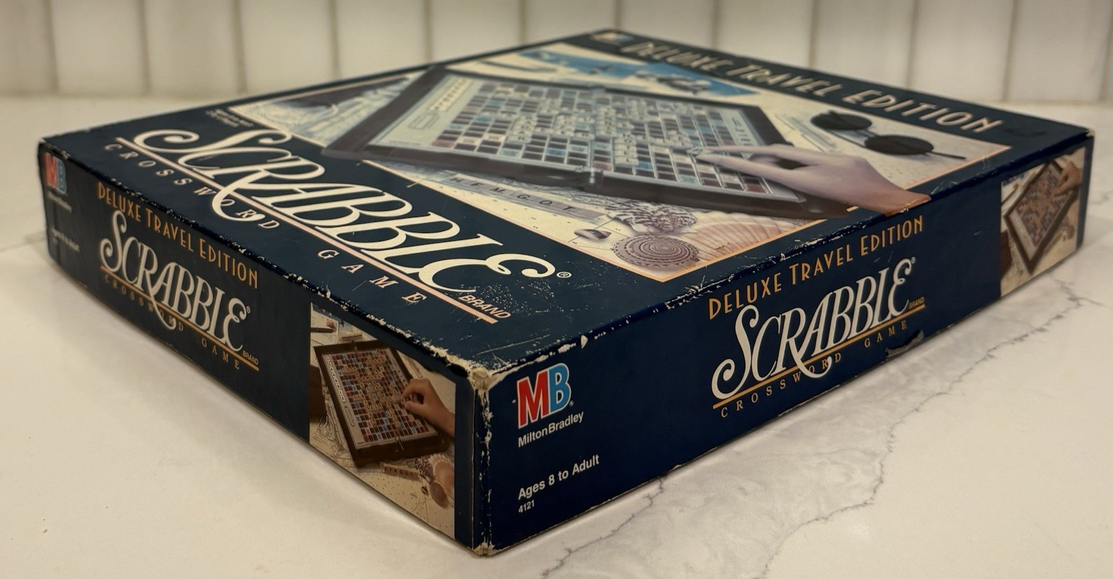 Scrabble Deluxe Travel Edition by Milton Bradley with 96 Tiles & Pouch