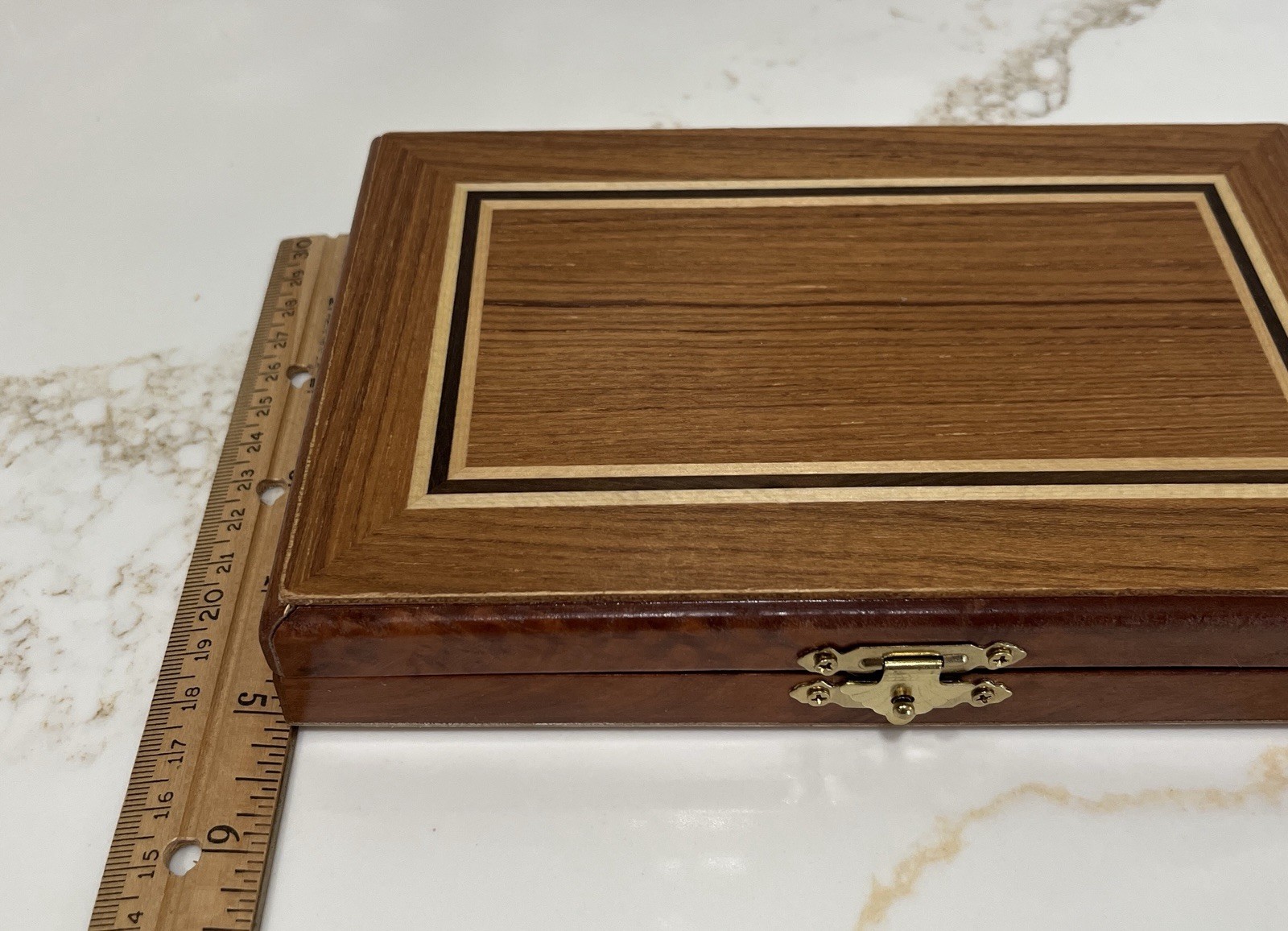 Vintage Double Dix Dominoes-28 Ivory Tiles in Original Wooden Hinged Box