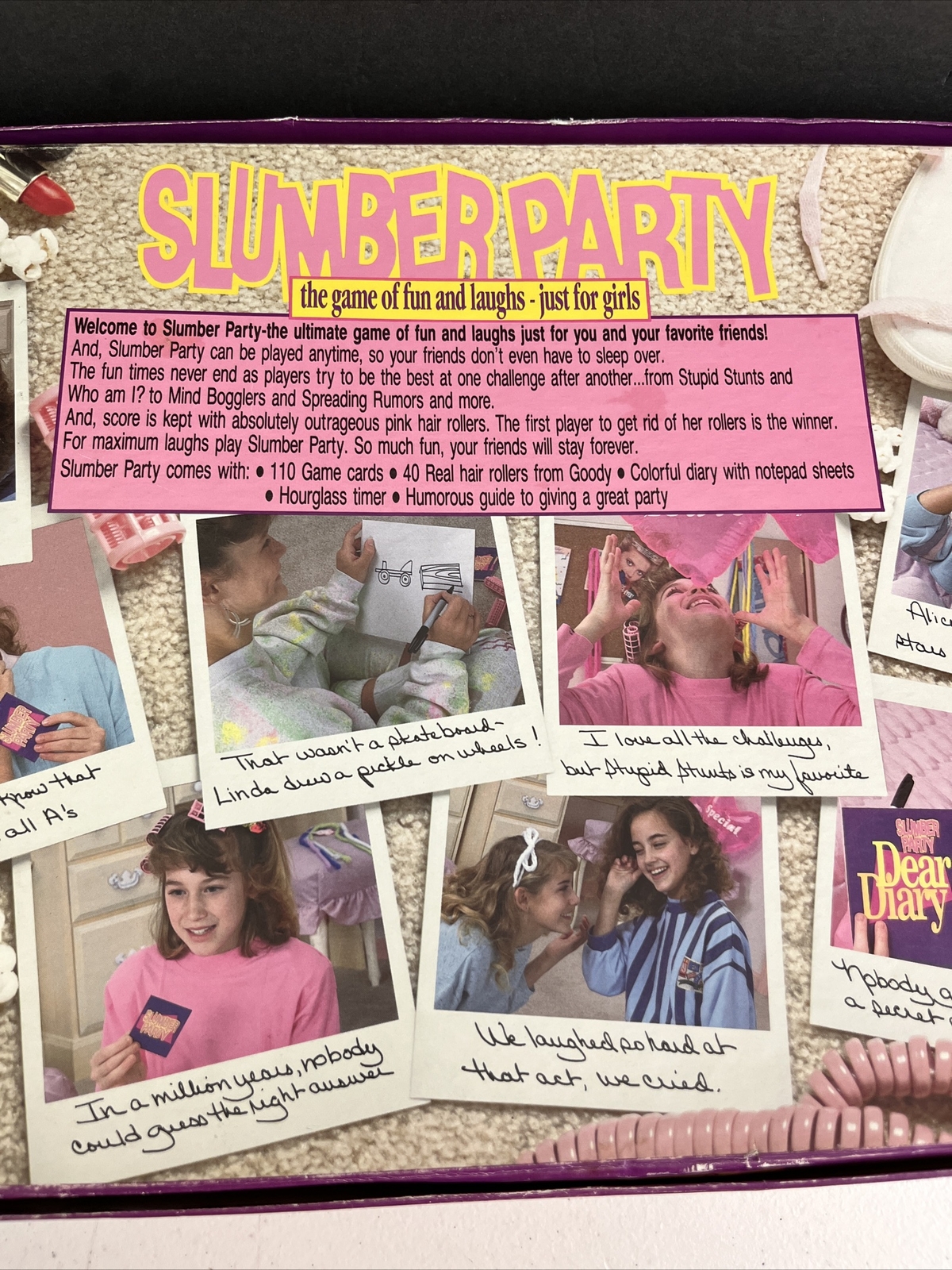 Slumber Party Sleepover 90s Board Game Goody Hair Rollers 1990 Cadaco Vintage