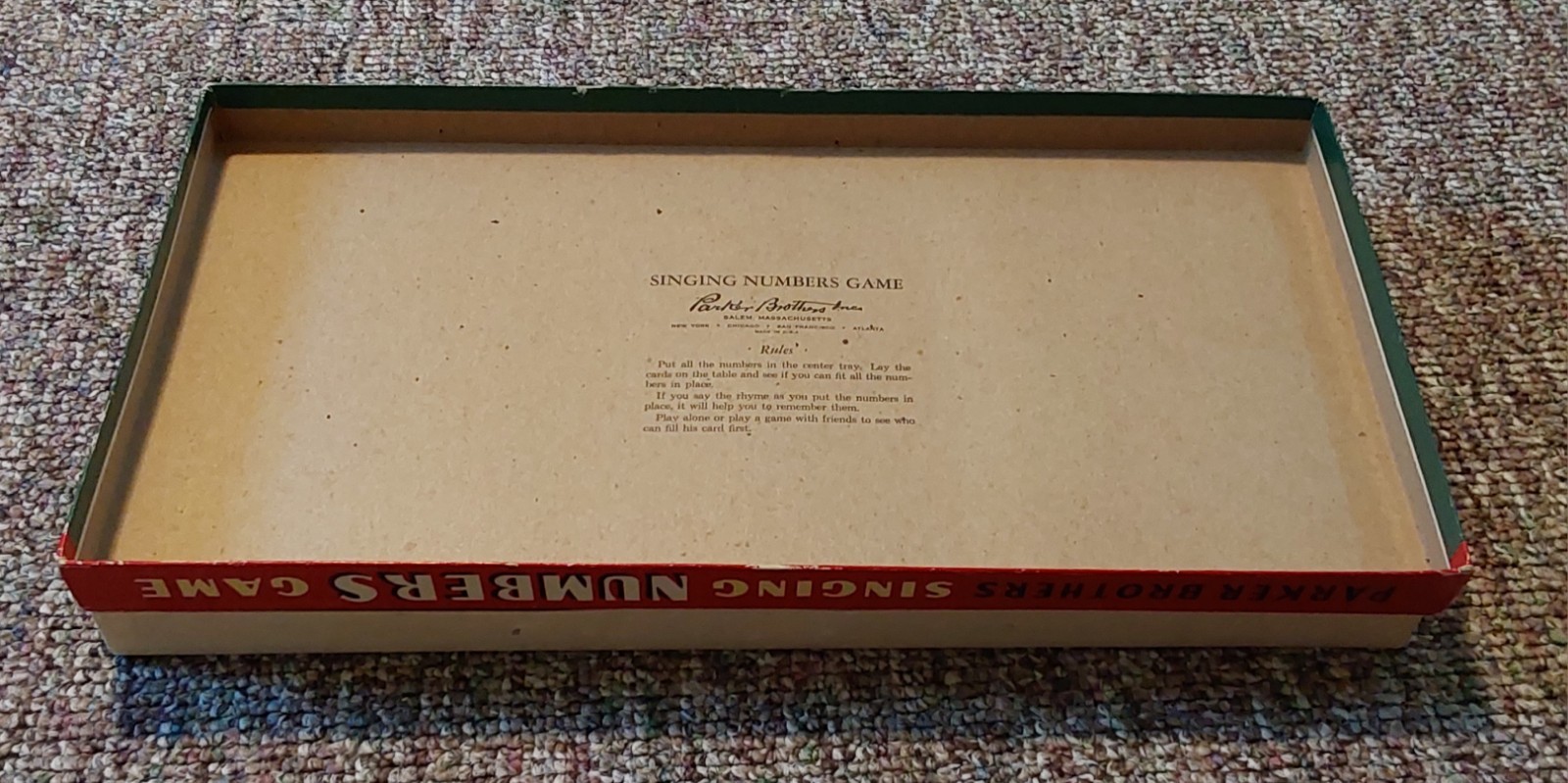 RARE ANTIQUE SINGING NUMBERS PARKER BROTHERS BOARD PUZZLE GAME VTG KIDS TOY 1950